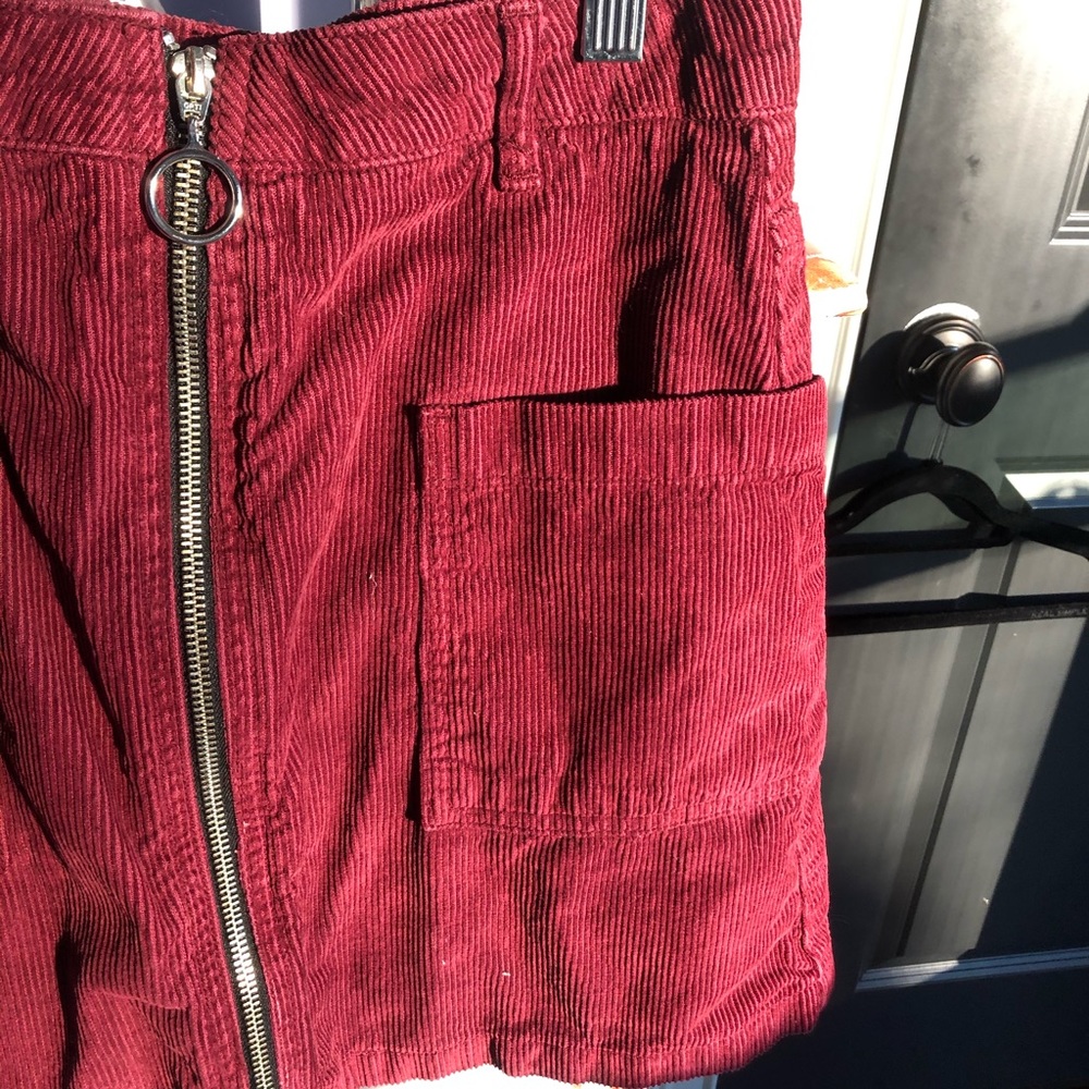 Top shot Corduroy Maroon Skirt